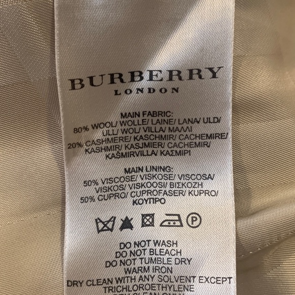 Burberry London wool and cashmere trench coat. - Picture 11 of 12